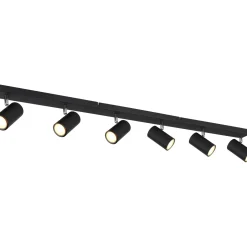 Faretto Globo Robby a 6 luci nero opaco 1150x60x120 mm