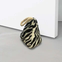 Fermaporta in tessuto con sabbia zebra animalier