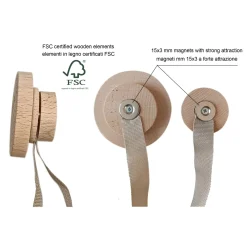 Fermatende calamita Youth Rose legno naturale 6x6x30 cm