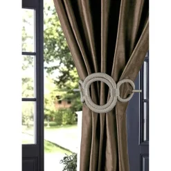 Fermatende tre anelli in rayon beige 23 cm