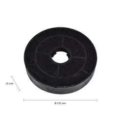 Filtro cappa al carbone Ø 135 mm 2 pz