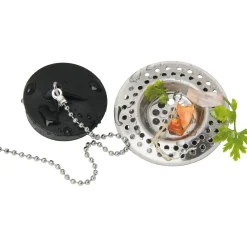 Filtro per scarico lavello in acciaio inox lucido Ø 7 cm 2 pezzi