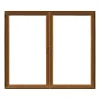 Finestra in PVC Noce 2 Ante 140 cm x 120 cm apertura a destra