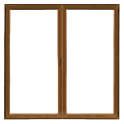 Finestra in PVC Noce 2 Ante 140 cm x 140 cm apertura a sinistra