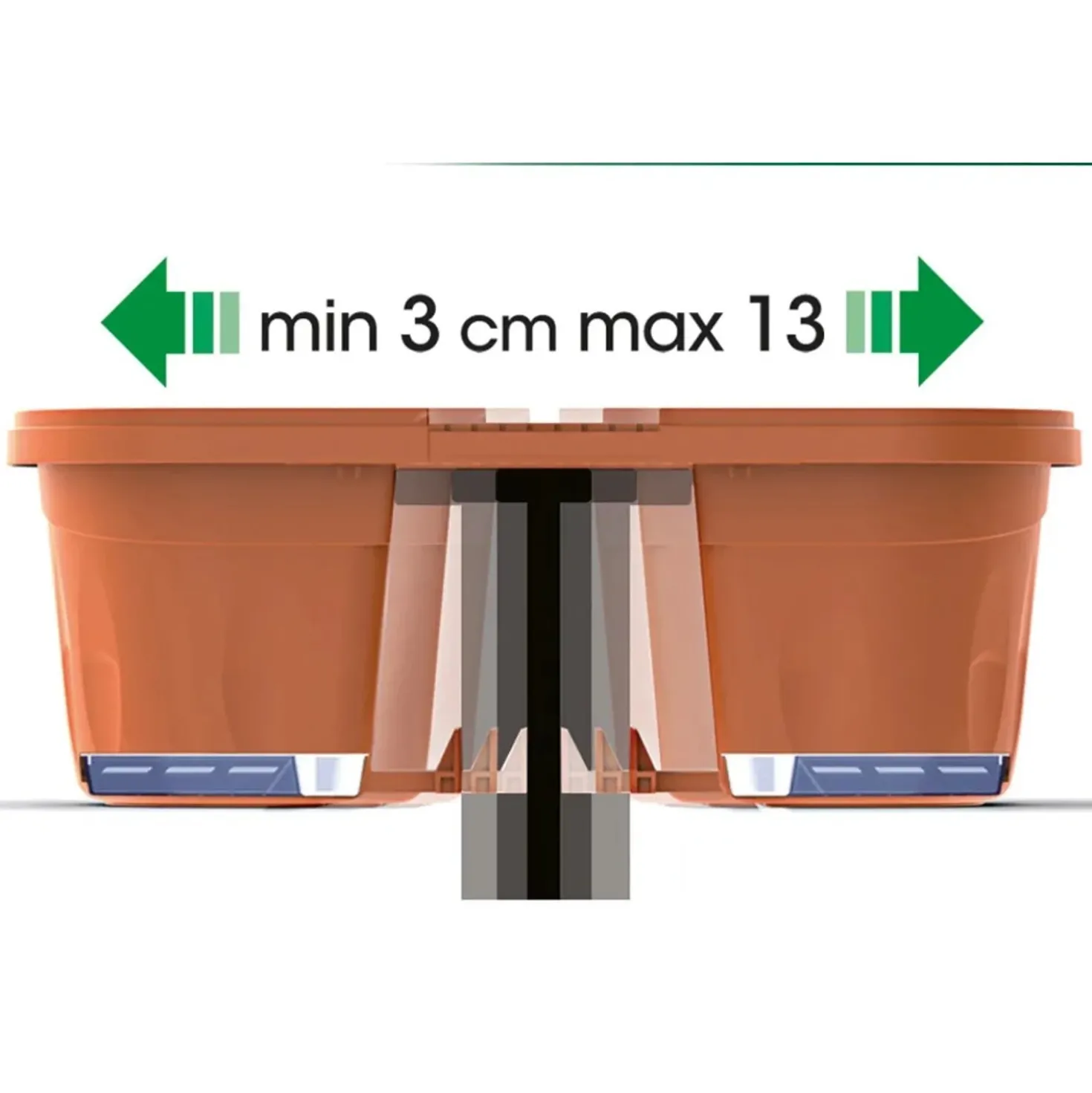 Fioriera da balcone doppia Klunia Bama 40 cm
