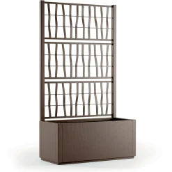 Fioriera da esterno c/grigliato Ethica in plastica tortora H140x80x36 cm