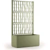 Fioriera da esterno c/grigliato Ethica in plastica verde oliva H140x80x36 cm