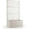 Fioriera da esterno c/grigliato Ethica in plastica gesso H140x80x36 cm