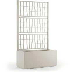 Fioriera da esterno c/grigliato Ethica in plastica gesso H140x80x36 cm