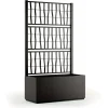 Fioriera da esterno c/grigliato Ethica in plastica grafite H140x80x36 cm