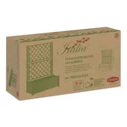 Fioriera da esterno con grigliato Stefanplast plastica Antracite 100x43x142 cm