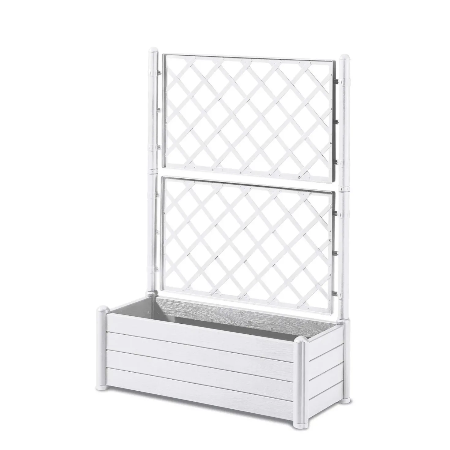 Fioriera da esterno con grigliato Stefanplast plastica Bianco 100x43x142 cm