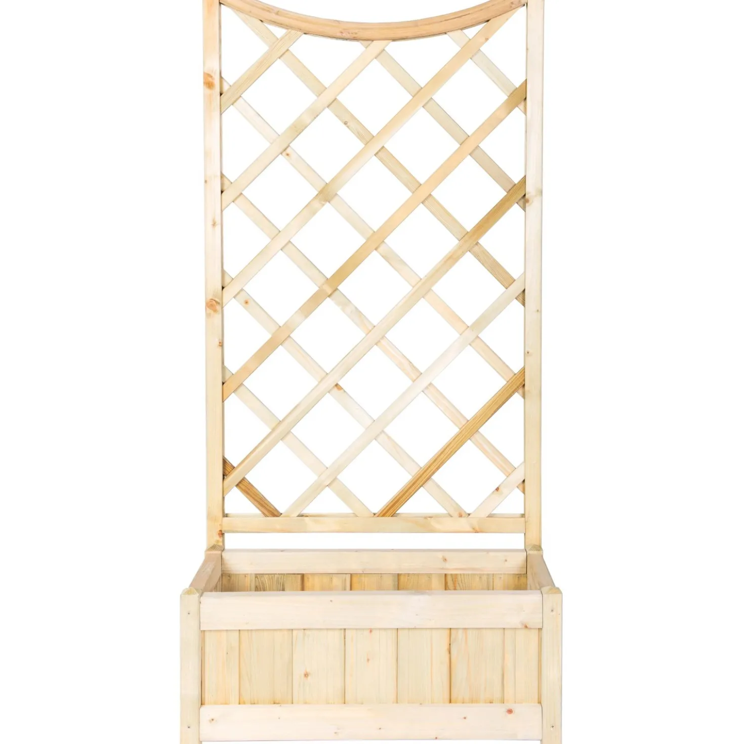 Fioriera da esterno con grigliato in legno naturale 80x39x146H cm