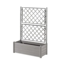 Fioriera da esterno con grigliato Stefanplast plastica Stone Grey 100x43x142 cm