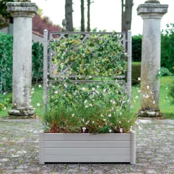 Fioriera da esterno con grigliato Stefanplast plastica Stone Grey 100x43x142 cm