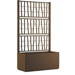 Fioriera da esterno con grigliato Stefanplast plastica caffè 80x36x140 cm