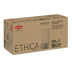 Fioriera da esterno con grigliato Stefanplast plastica caffè 80x36x140 cm