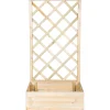 Fioriera da esterno con grigliato Basic in legno naturale 70x44x140 cm