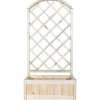 Fioriera da esterno con grigliato in legno naturale 80x39x169H cm