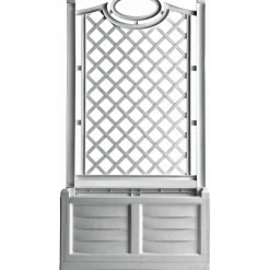 Fioriera da esterno con grigliato Separè Bama in plastica bianco 80x42x150 cm