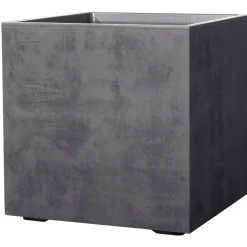 Fioriera da esterno Cubo Millennium in polipropilene antracite 49x49x49 cm