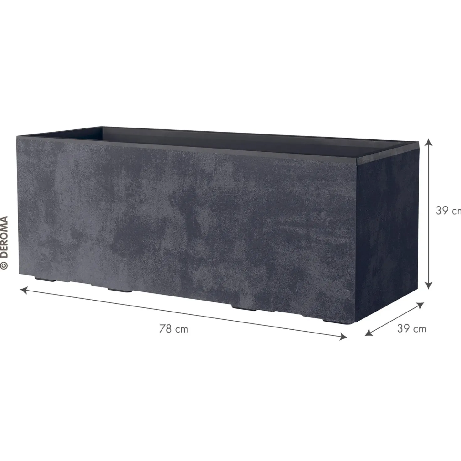 Fioriera da esterno Deroma Cubo Millennium in plastica antracite 79x39x39 cm