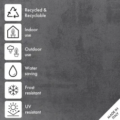 Fioriera da esterno Deroma Cubo Millennium in plastica antracite 79x39x39 cm