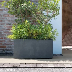 Fioriera da esterno Deroma Cubo Millennium in plastica antracite 79x39x39 cm