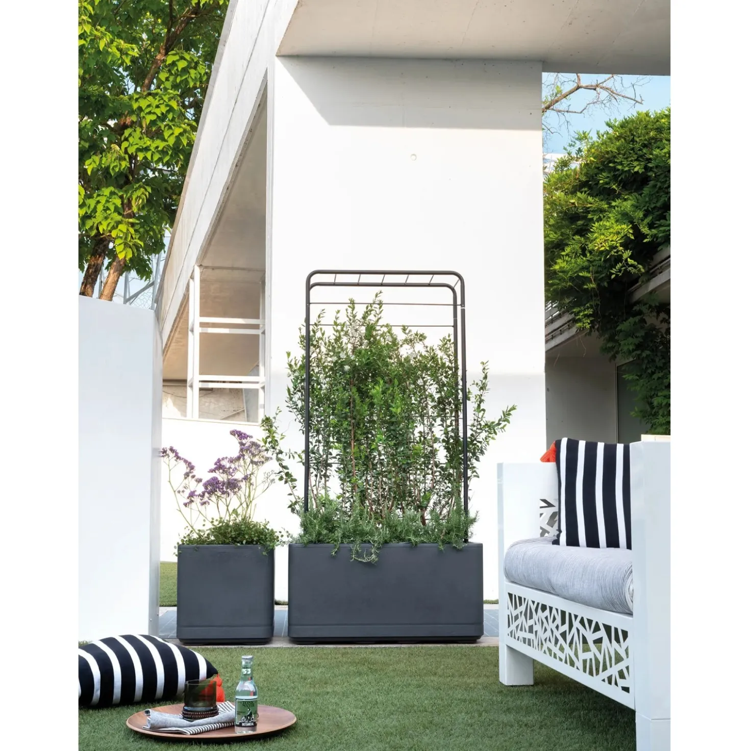 Fioriera da esterno Deroma Cosmo in plastica Antracite 78x38x38,5 cm