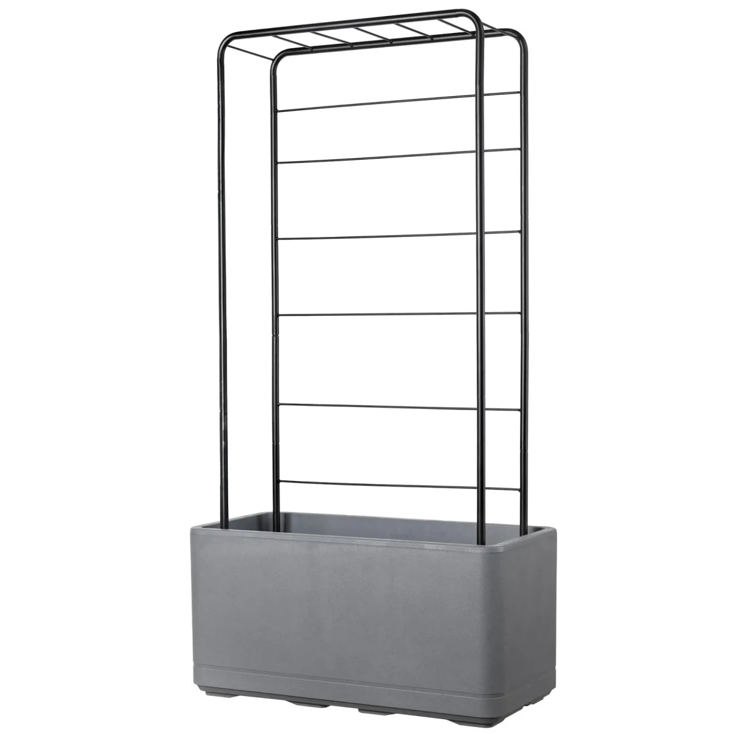 Fioriera da esterno Deroma Cosmo in plastica Antracite 78x38x38,5 cm