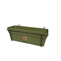 Fioriera da esterno Ethica plastica riciclata verde oliva 50x17x26 cm