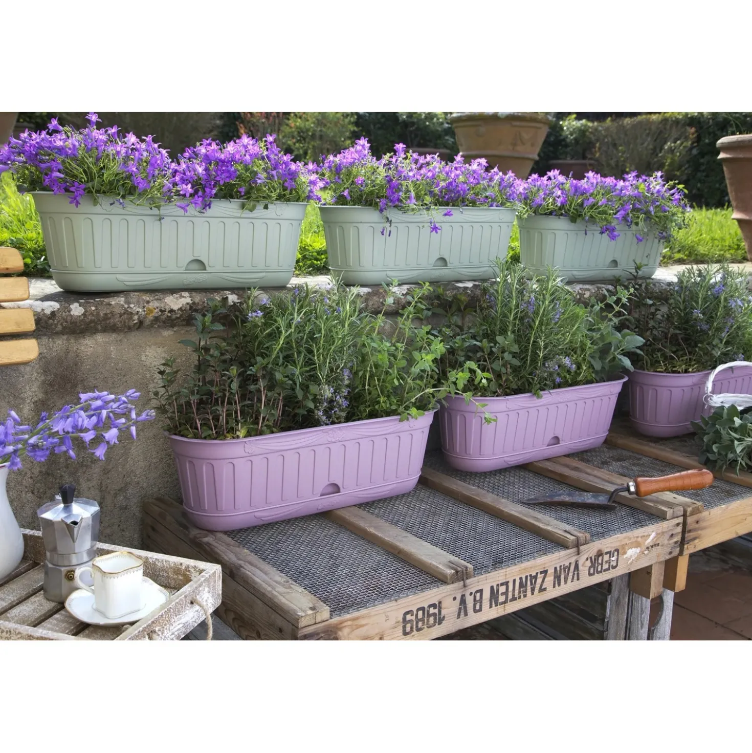 Fioriera da esterno Etika in plastica lavanda 49x18x15 cm
