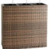 Fioriera da esterno in polyrattan marrone 76x27x79 cm