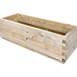 Fioriera da esterno Mango in legno naturale 100x32x40 cm