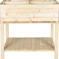 Fioriera da esterno Ortolegno doppio ripiano 80x50x80 cm