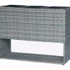 Fioriera da esterno rialzata Wicker in vimini 60x28x83 cm grigio chiaro