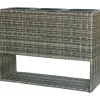 Fioriera da esterno rialzata Wicker in vimini 60x28x83 cm grigio