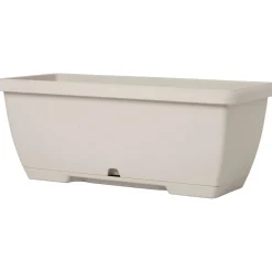Fioriera da esterno Terrae Midi in plastica bianco pietra 55x25x21 cm