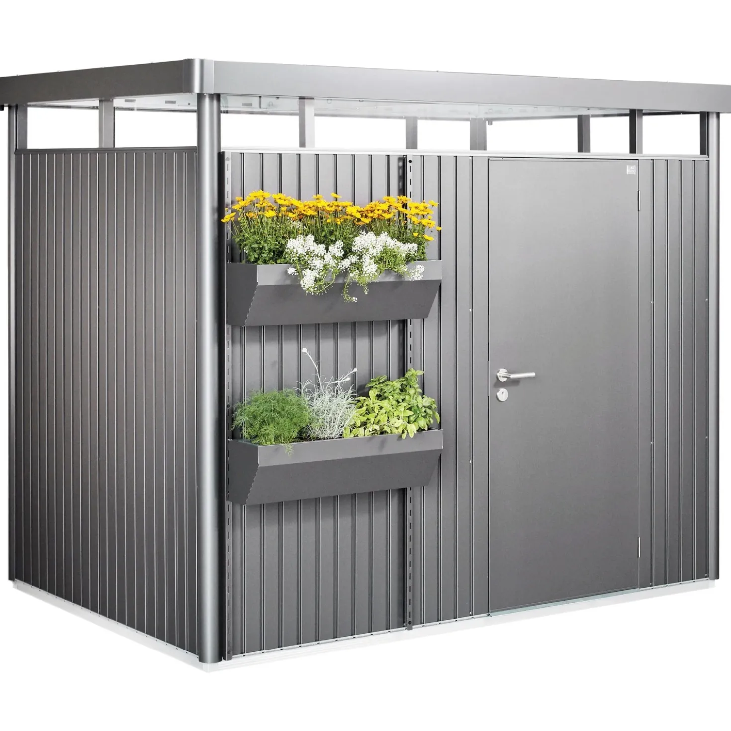 Fioriera FloraBoard Biohort grigio quarzo metallizzato 2 pz