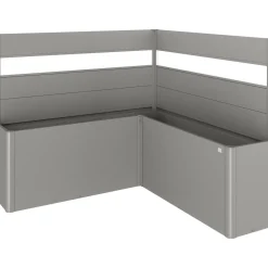 Fioriera frangivista Belvedere Biohort a L con vetro 200 cm Gri quarz met 2 pz