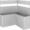 Fioriera frangivista Belvedere Biohort a L con vetro 150 cm Argento met 2 pz