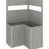 Fioriera frangivista Belvedere Biohort a L con vetro 100 cm Gri quarz met 2 pz