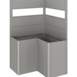 Fioriera frangivista Belvedere Biohort a L con vetro 100 cm Gri quarz met 2 pz
