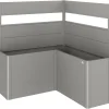 Fioriera frangivista Belvedere Biohort a L con vetro 150 cm Gri quarz met 2 pz