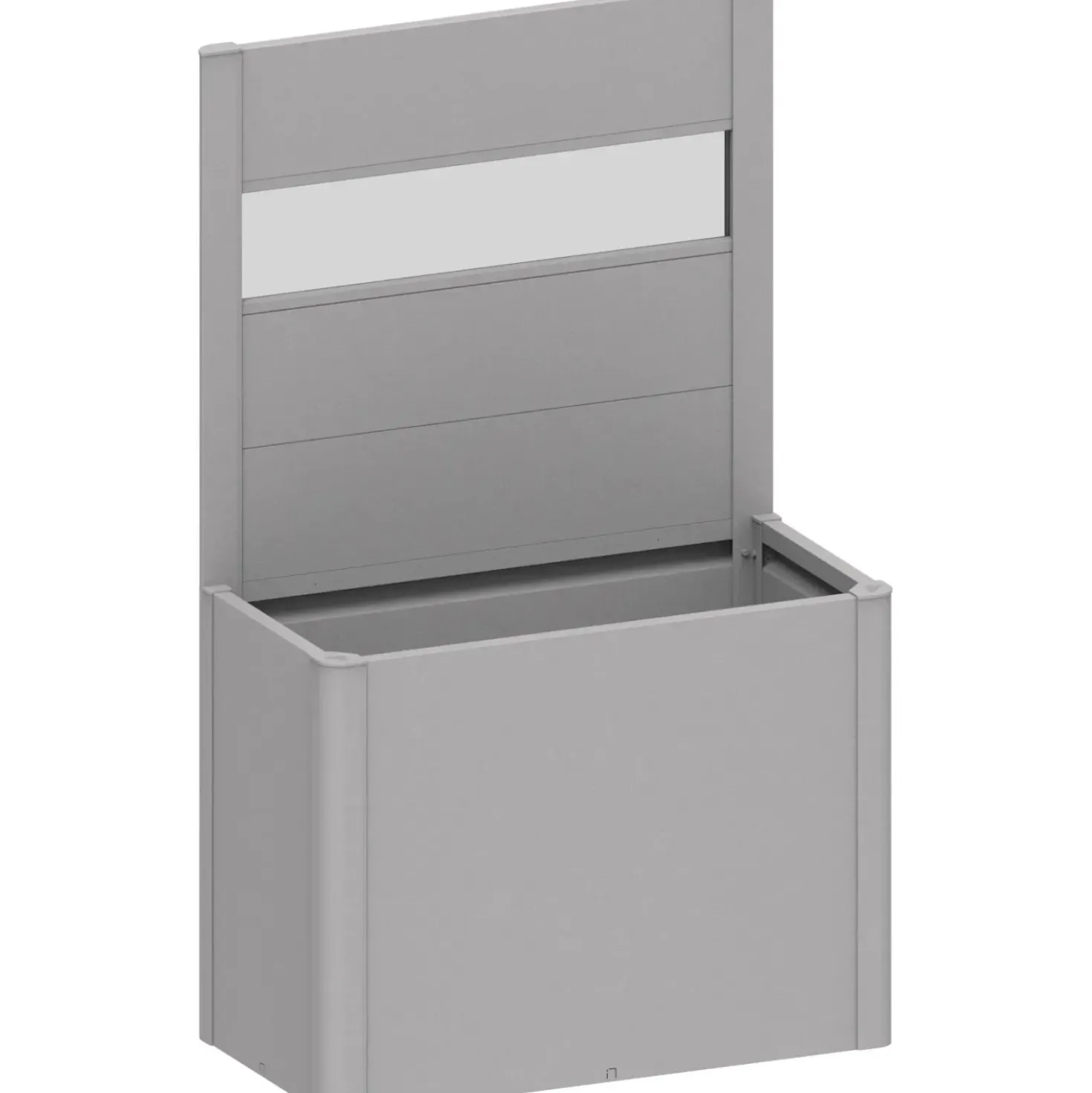 Fioriera frangivista Belvedere Biohort con vetro acrilico 100 cm Argento met