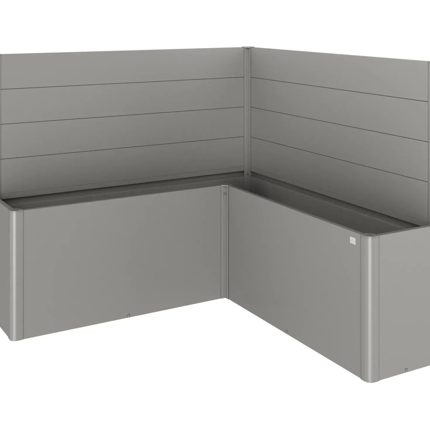 Fioriera frangivista Belvedere Biohort profilo a L 200 cm Gri quarz met 2 pz