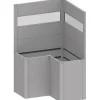 Fioriera frangivista Belvedere Biohort a L con vetro 100 cm Argento met 2 pz