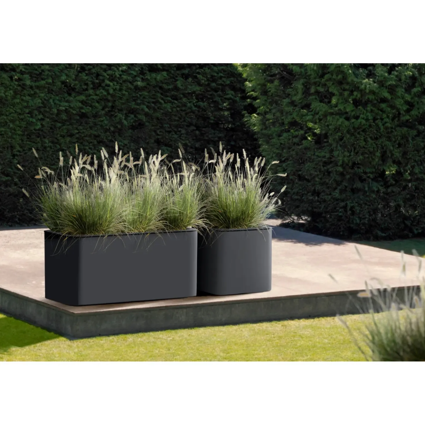 Fioriera rettangolare Florus Jive 78x39 cm Grigio