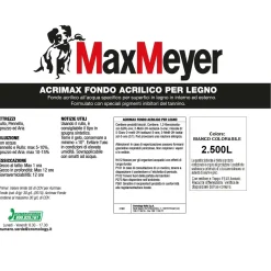 Fondo acrilico MaxMeyer Acrimax per legno bianco 2,5 l