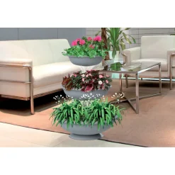 Fontana con ciotole set 3 pz Bama grigio 50x64 cm